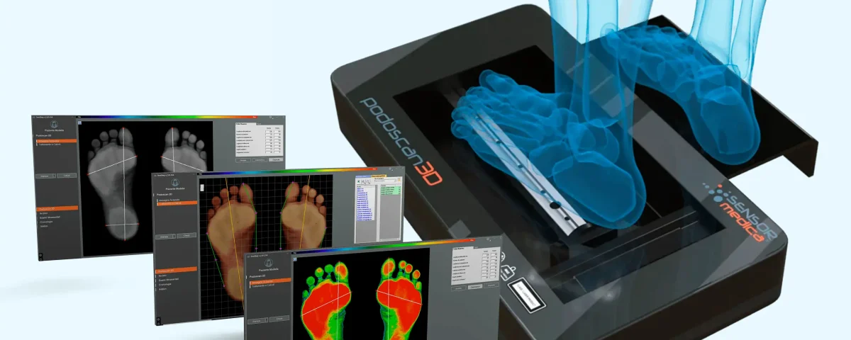 Especialista analizando la biomecánica de la pisada con tecnología 3D para optimizar la postura y reducir el dolor articular.