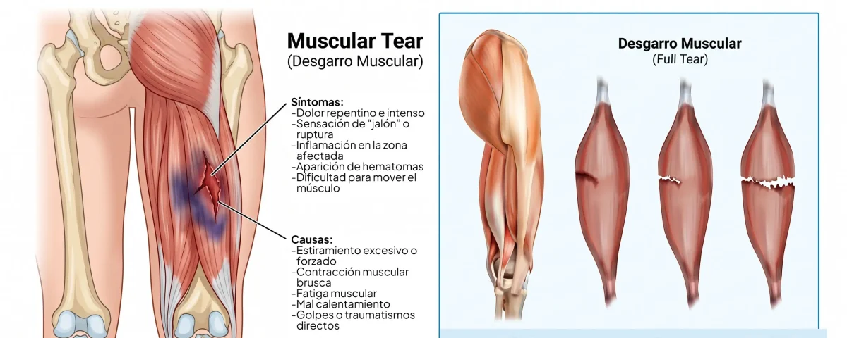 Tratamiento de desgarro muscular en SJL con fisioterapia en Santa María Fisiomedic