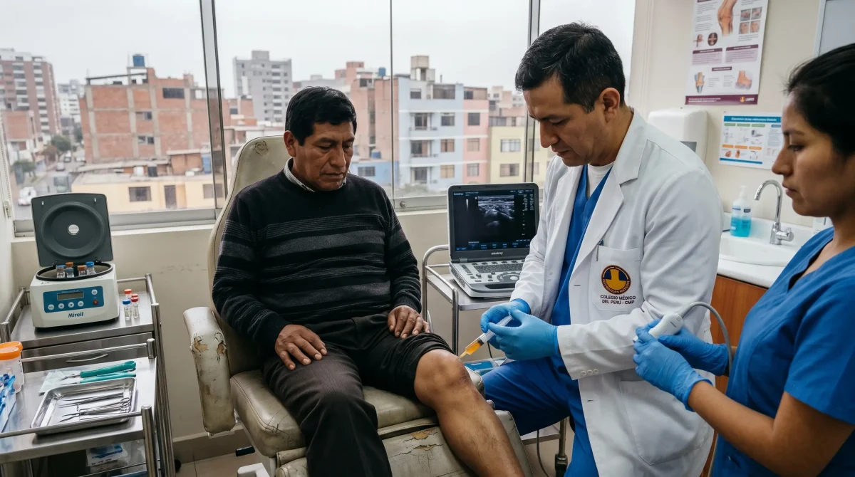 Comparación visual de PRP y cortisona infiltración en rodilla - opciones de tratamiento regenerativo en San Juan de Lurigancho