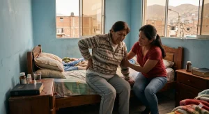 ciática en SJL persona con dolor lumbar que se irradia hacia la pierna por compresión del nervio ciático