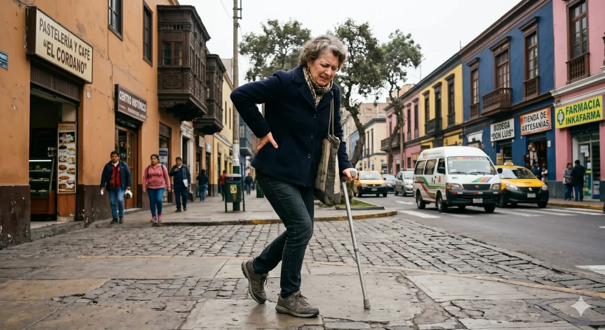 dolor al caminar en SJL persona con molestia en pierna o pie al dar pasos