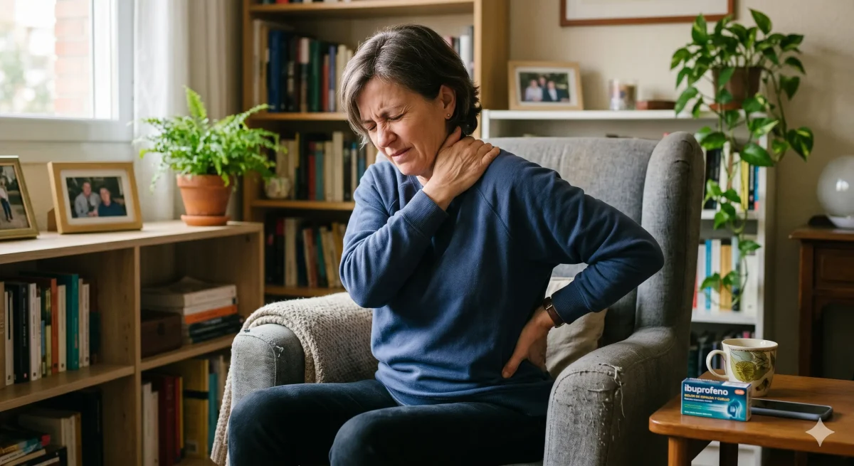dolor de cuello y espalda en SJL persona con tensión cervical y dorsal por mala postura