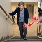 persona con dolor de rodilla al subir escaleras en San Juan de Lurigancho síntoma de sobrecarga articular