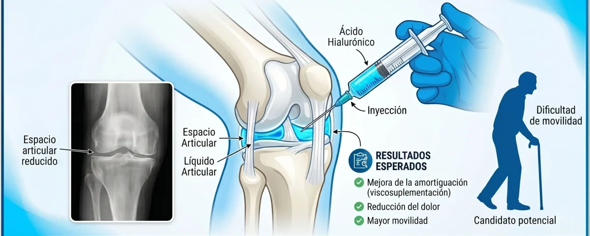 Ácido hialurónico en rodilla: quiénes son candidatos y qué resultados esperar