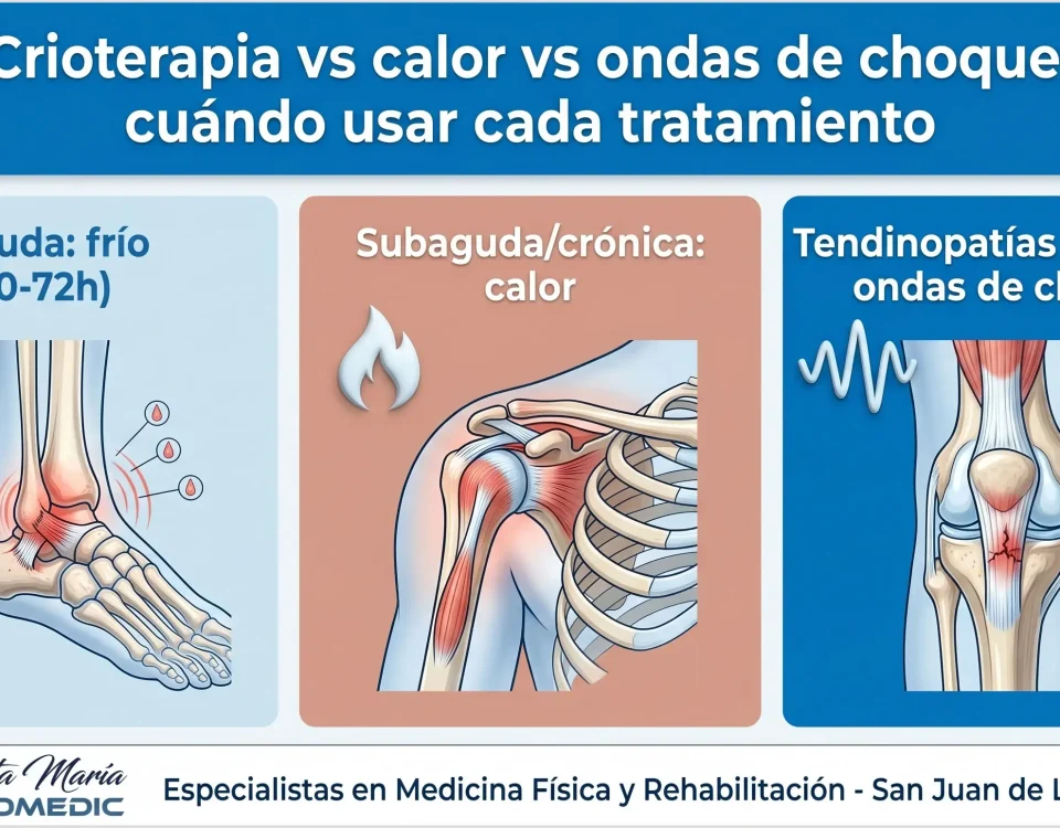 Crioterapia vs calor vs ondas de choque