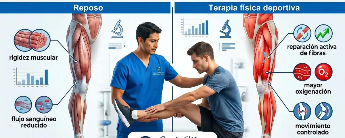 terapia física deportiva vs reposo