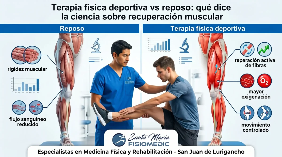 terapia física deportiva vs reposo