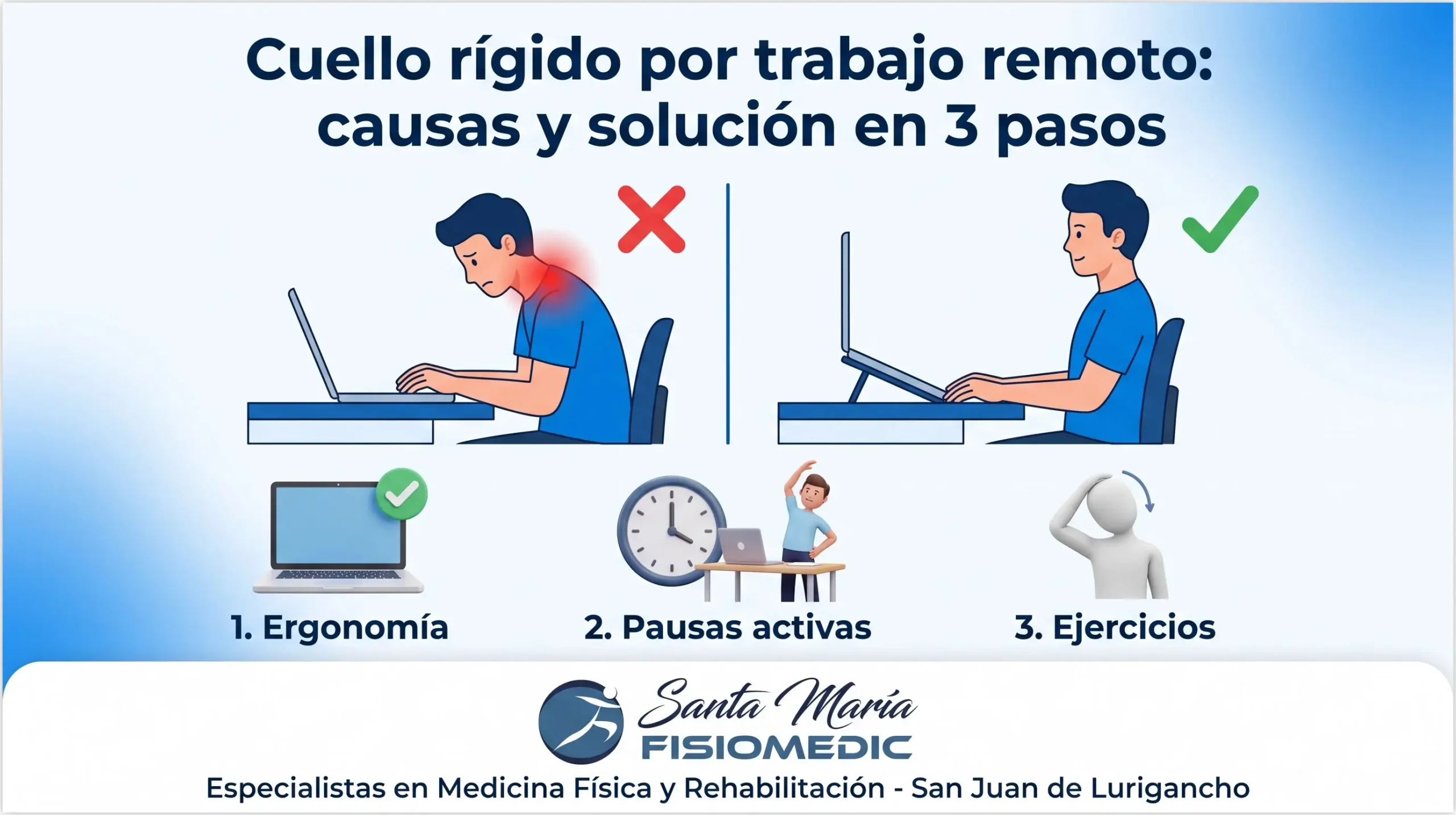 Cuello rígido por trabajo remoto: causas y solución en 3 pasos