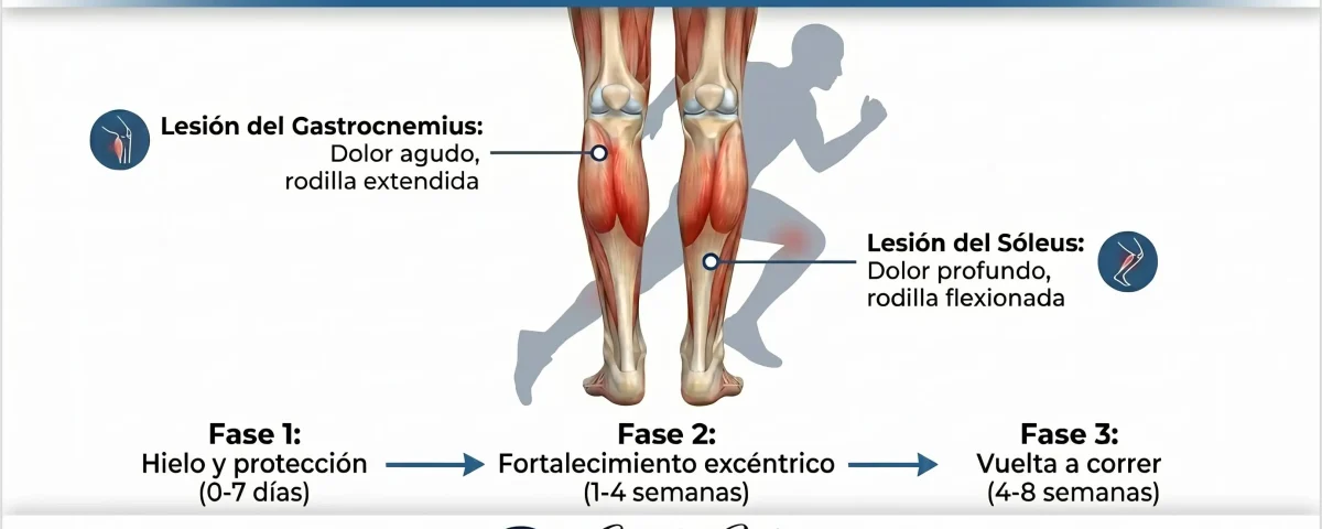 Gemelos y sóleo lesionados en corredores: causas y protocolo de recuperación