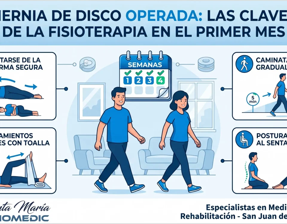 Hernia de disco operada: las claves de la fisioterapia en el primer mes