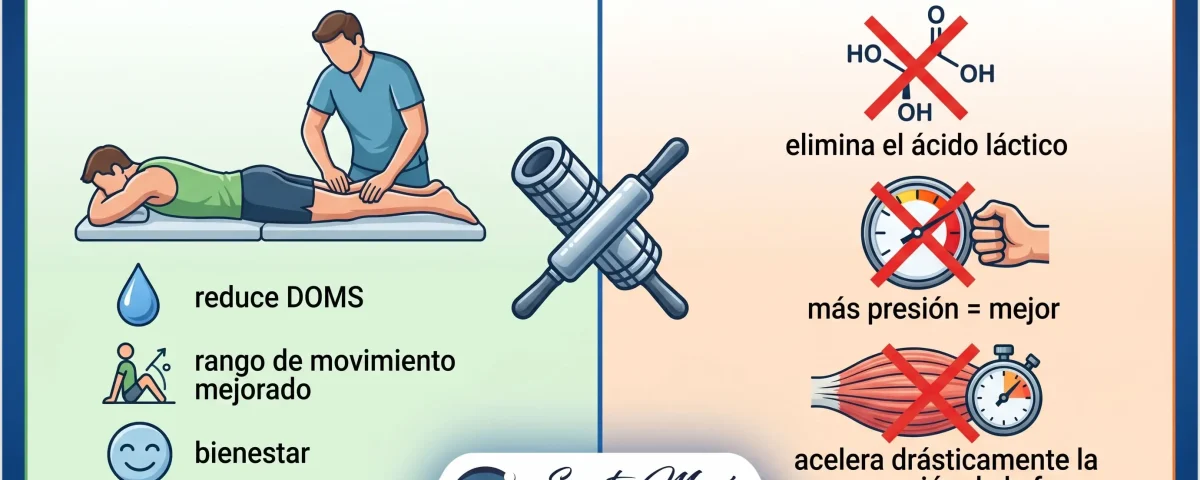 Masaje de descarga muscular post-competencia: beneficios reales y mitos