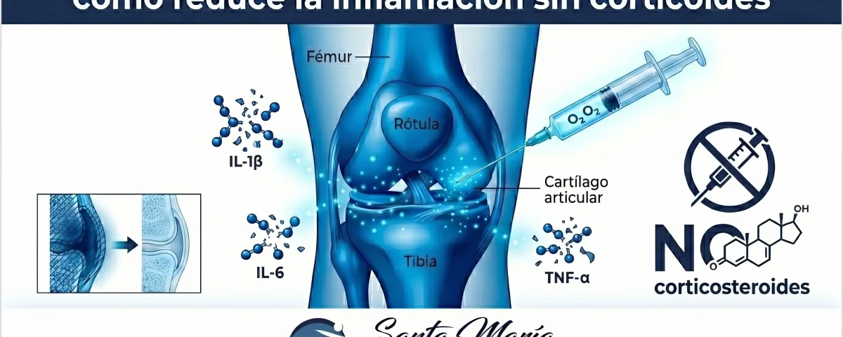 Ozonoterapia intraarticular de rodilla: cómo reduce la inflamación sin corticoides