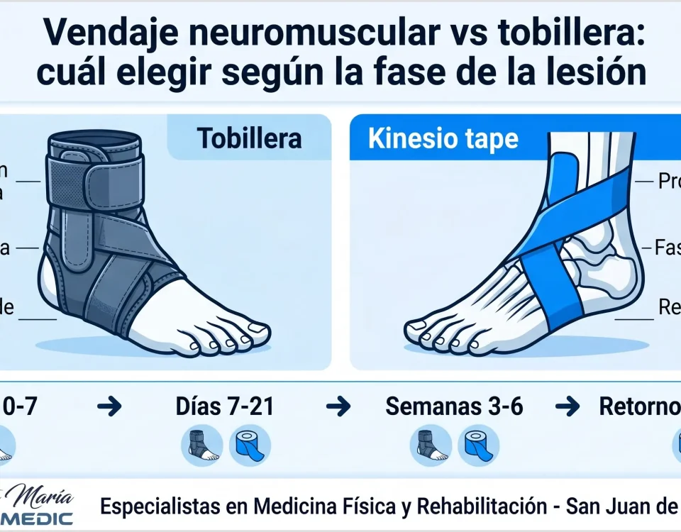 Vendaje neuromuscular vs tobillera: cuál elegir según la fase de la lesión
