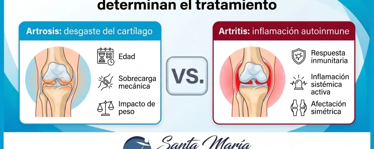 Artrosis vs artritis: diferencias clave que determinan el tratamiento