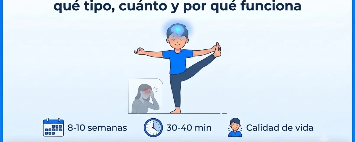Ejercicio terapéutico para migraña crónica: qué tipo, cuánto y por qué funciona