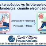 Pilates terapéutico vs fisioterapia clásica para lumbalgia: cuándo elegir cada uno