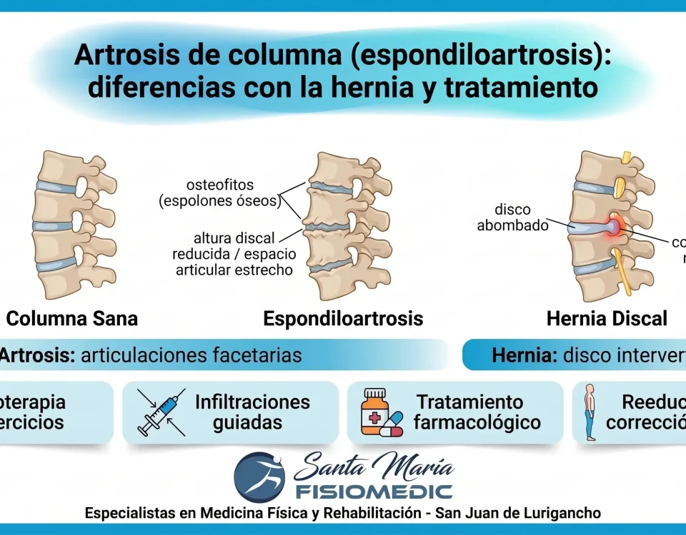 Artrosis de columna (espondiloartrosis): diferencias con la hernia y tratamiento