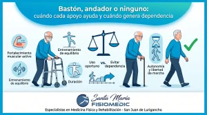 Bastón, andador o ninguno: cuándo cada apoyo ayuda y cuándo genera dependencia