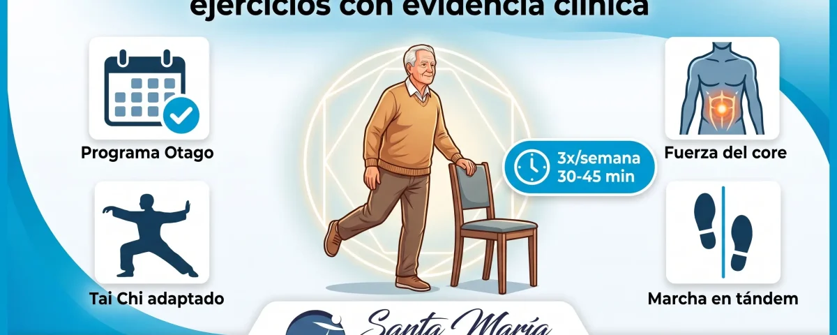 Entrenamiento de equilibrio en mayores de 65: ejercicios con evidencia clínica