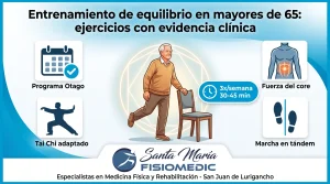 Entrenamiento de equilibrio en mayores de 65: ejercicios con evidencia clínica