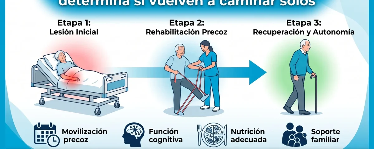 Fractura de cadera en mayores: lo que determina si vuelven a caminar solos