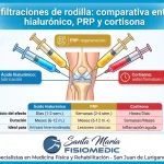 Infiltraciones de rodilla: comparativa entre hialurónico, PRP y cortisona