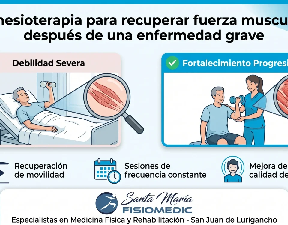 Kinesioterapia para recuperar fuerza muscular después de una enfermedad grave