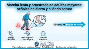 Marcha lenta y arrastrada en adultos mayores: señales de alerta y cuándo actuar