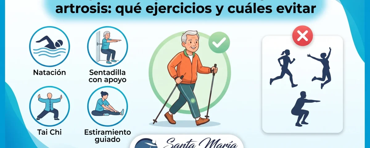 Terapia física para adulto mayor con artrosis: qué ejercicios y cuáles evitar