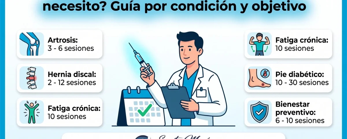 ¿Cuántas sesiones de ozonoterapia necesito? Guía por condición y objetivo