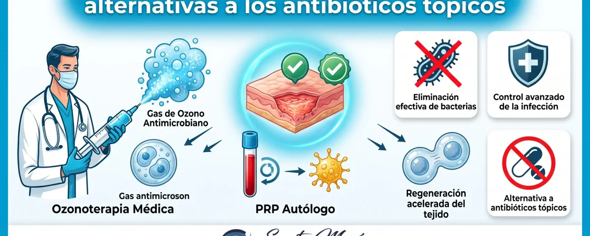Heridas post-quirúrgicas infectadas: alternativas a los antibióticos tópicos