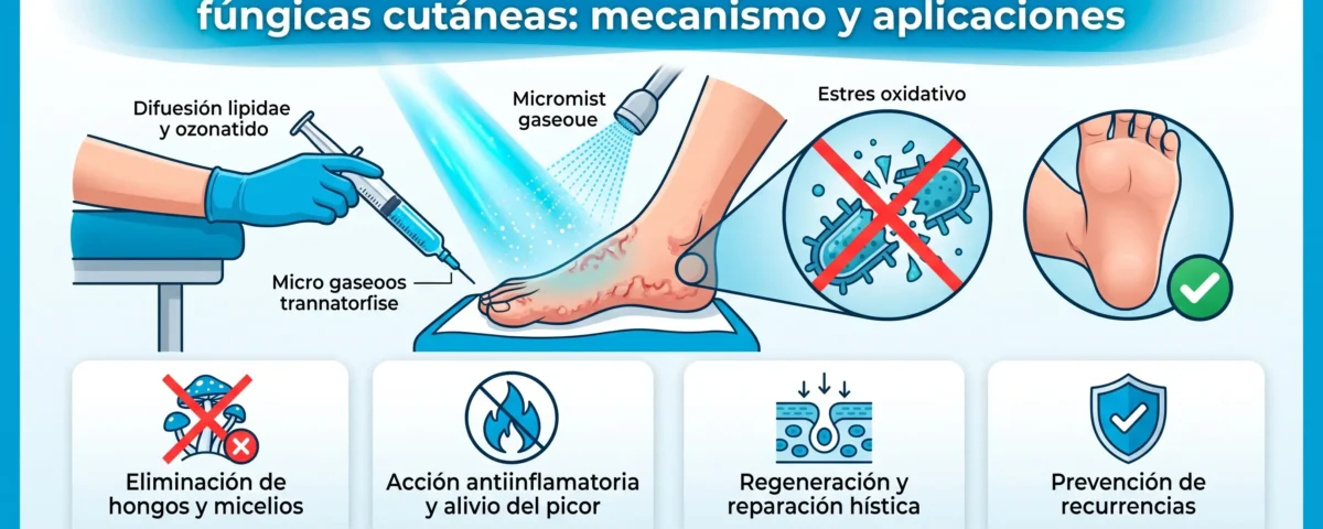 Ozonoterapia transdérmica para infecciones fúngicas cutáneas: mecanismo y aplicaciones